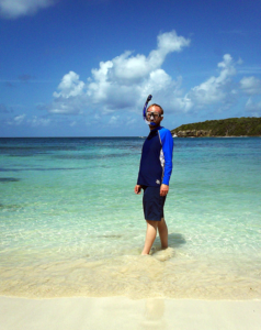 snorketing in the riviera maya with rash guard